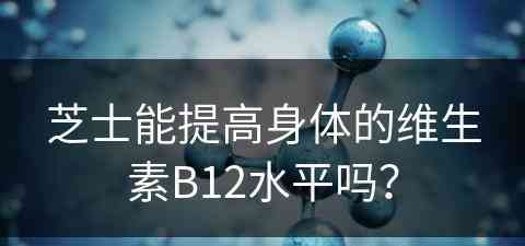 芝士能提高身体的维生素B12水平吗？